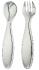 Baby flatware 2 pieces in a case in silver plated - Ercuis